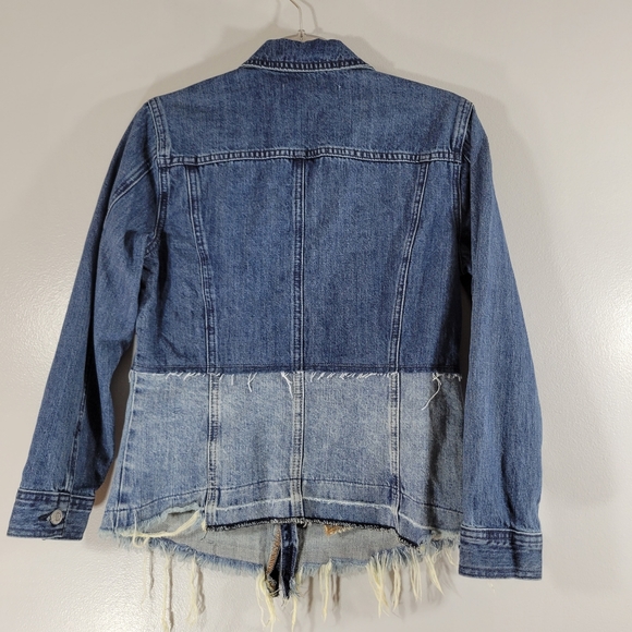 LUCKY BRAND x REMADE Waisted Trucker deconstructed distressed denim jacket - Picture 10 of 13